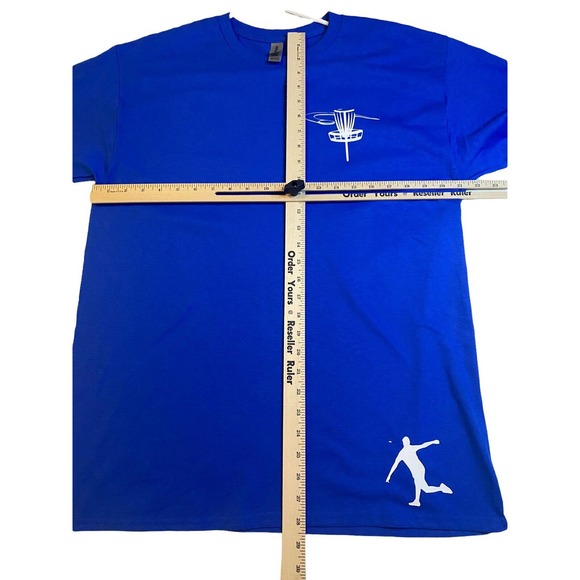 Disc Golf Double Basket Shirt Double Sided L Graphic T-Shirt Gildan Royal Blue - Picture 6 of 12